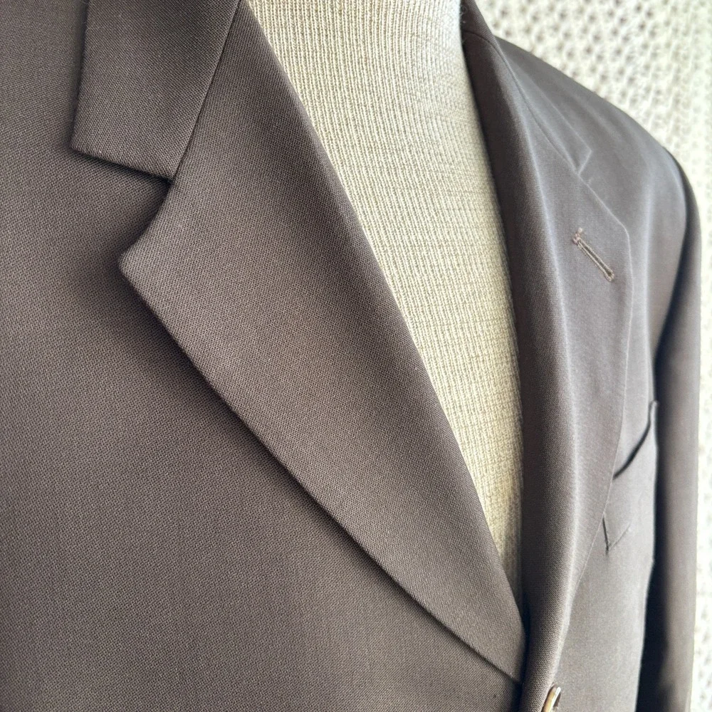 VTG NWOT‎ Pierre Cardin 4 Button Notch Blazer Sport Coat 38R-40R Brown Colombia